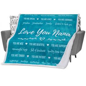 Filo Estilo 060836931010 Gift Blanket Perfect For Nanas Christmas Or Birthday From Grandkids Teal