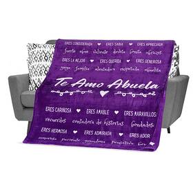 Fe-8-2 Filo Estilo Abuela Blanket Birthday Gift 60x50in Purple Fleece
