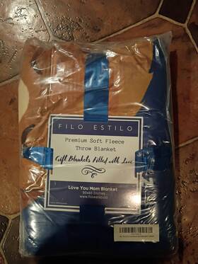 X0034canv3 Filo Estilo Love You Mom Dark Blue Blanket Filled With 50 Inch X60 Premium