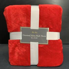 Fine 841278156095 Lines Velvet Plush Throw 50x70in Red Very Soft Nos