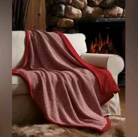 Hea-thr-5060-mc Fireside Home Heathered Knit Fleece Reverse Throw Blanket 50 Inch X 60 Nwt Msrp
