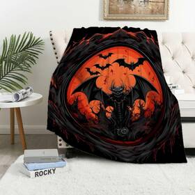 Bt-batskull01 Firmiso Bat Throw Blanket Gifts For Women And Men Lightweight Goth Halloween
