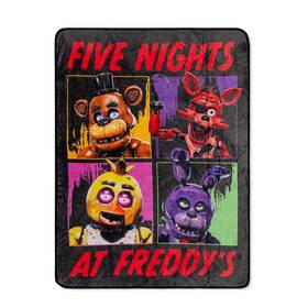 Fnf81725q Five Nights At Freddys Characters Raschel Throw Blanket 45 X 60 Inches