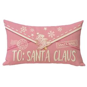 B0fc27k4y4 Fjfz Pink Christmas Lumbar Decorative Throw Pillow Cover 12 X 20 Rectangular Xmas