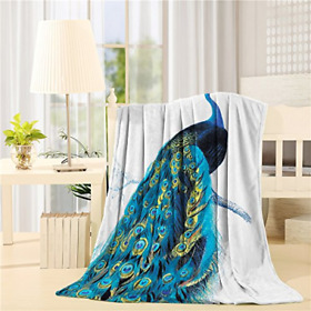Docxc0515-tk-leobon-0451-1 Flannel Fleece Bed Blanket 40 X 50 Inch 40x50 Peacock Stand On Branch