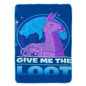 Fortnite 032281216641 Llama Epic Games Give Me The Loot Microfiber 62 Inch X90 Blanket For Kids