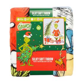 Franco 073558887065 Dr. Seuss How The Grinch Stole Christmas Silky Soft Plush Throw 40 X 50 New