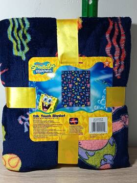 As385f Franco Manufacturing Free Ship 40 Inch X 50 Blanket Spongebob Squarepants Silk Touch Nickelodeon