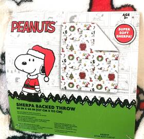 As201p Franco Mfg. Co. Peanuts Snoopy Woodstock Christmas Soft Sherpa Blanket Throw 50x60 Inch Htf Tiktok
