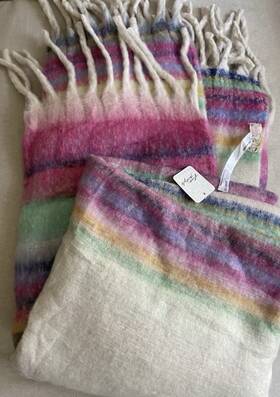 Free People 197267930703 Blanket Fringe Stripe 60 Inch X 50 Ultra Soft Striped Throw New 78 Nwt