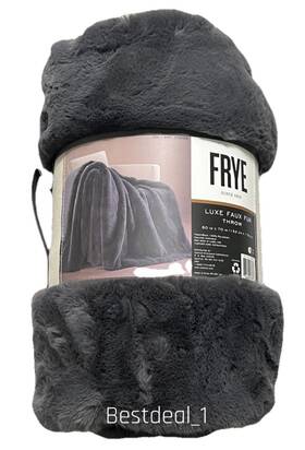 1796169 Frye New Luxe Faux Fur Luxur Throw Reversible 60 Inch X 70 Color Gray