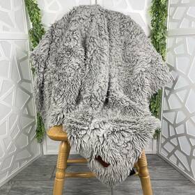 Frye 783048220189 Arctic Luxe Faux Fur Minky Gray Plush Throw Blanket