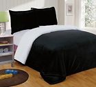 Fs200-blanket-black-queen Chezmoi Collection Micromink Sherpa Reversible Throw Blanket Queen 840079107428