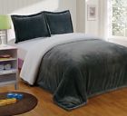 Fs200-blanket-gray-king Chezmoi Collection Micromink Sherpa
