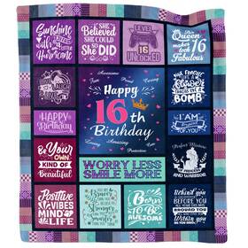 Ftefueie 746847906526 Sweet 16 Gifts For Girls 16th Birthday Blanket Throw 60 Inch X50 Sixteen Present