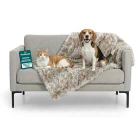 53354492 Furhaven Waterproof Throw Blanket For Dogs And Long Faux Fur Taupe Medium