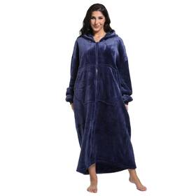 Cksy-et-18 Fusseda Cozy Fleece Sherpa Hooded Blanket Sweatshirt For Adults Kids