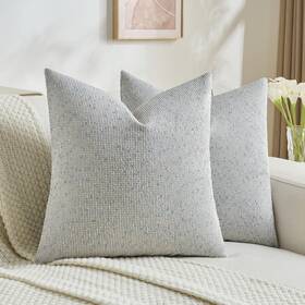 Bz021 Futei Grey Decorative Throw Pillow Covers 18x18 Inch Set Of 2 Soft Cozy Cheni