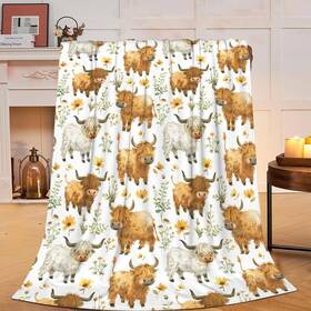 Fuzawet 796862976074 Highland Cow Blanket Gifts Super Soft Cozy Fleece Cute Print Throw Bl