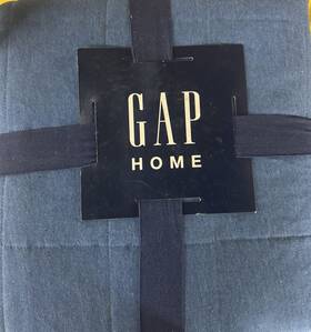 Gap Home 961102696077 Quilted Jersey Organic Cotton Sherpa Reverse Throw Blanket 50x60 Blue