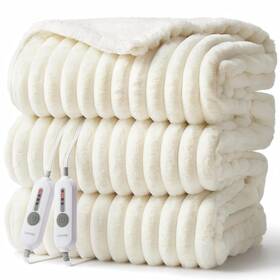 029yf31t Garveehome Electric Blanket King Heated Dual Control Cozy Faux Rabbi