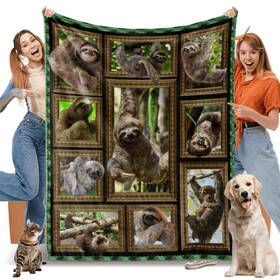 Kzh-mt-h09 Gautamy Sloth Blanket For Women Men And Kids - Soft Warm Flannel Throw