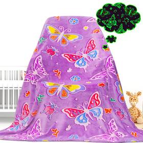 Ap-25 Gdindff Glow In The Dark Blanket Butterfly Gifts Toys For Girls Women Blank