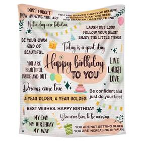 Mln4070pn Geembi Birthday Gifts For Women - Soft Fleece Throw Blankets 60x80 In Inspirationa