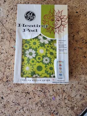 P55-sh General Electric Vintage Ge/general Retro Green Flowers Heating Pad 3 Settings