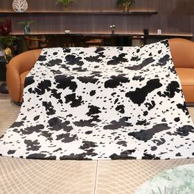 Geulay Ct06-13 Queen Blanket For Bed Size 90 Inch X 228 Cm Black White Cow
