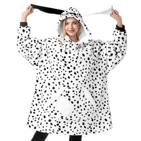 Giggling Getup 840332666181 Cozy Sherpa Fleece Wearable Blanket Hoodie For Adults With Pocket