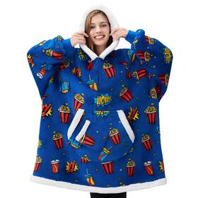 Giggling Getup 840494324837 Wearable Blanket Hoodie For Adults Teens Cozy Sherpa Fleece With Pocket
