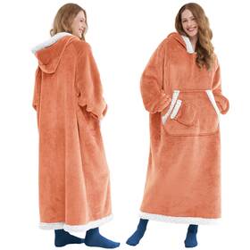 Giggling Getup 840494329931 Cozy Sherpa Wearable Blanket Hoodie For Adults - Gifts Women Men