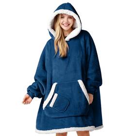 J0136 Giggling Getup Cozy Sherpa Wearable Blanket Hoodie For Adults - Gift Mom Wife