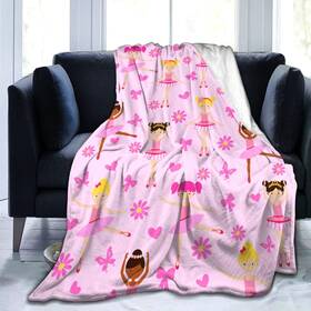 Fjns20d Gissy Studio Cute Girl Ballerina Blanket Super Soft Warm Flannel Throw Blankets Dance Blan
