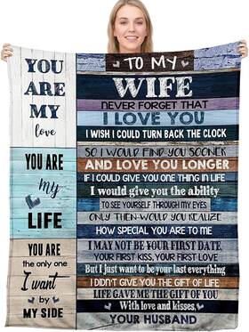 Gizu 313052624675 Anniversary Romantic Gift For Wife Ultra-soft Micro Fleece Sherpa Throw Blanket
