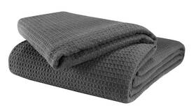 Glamburg 426910270921 100% Cotton Thermal Blanket Breathable Bed King Size Soft Waffle Bl