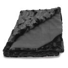 Gm19189 Black Faux Mink Throw Blanket 633944007776