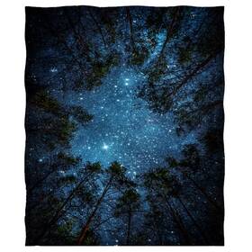 Gda9001801 Goodbath Throw Blanket Starry Night Galaxy Forest Trees Fleece For Couc