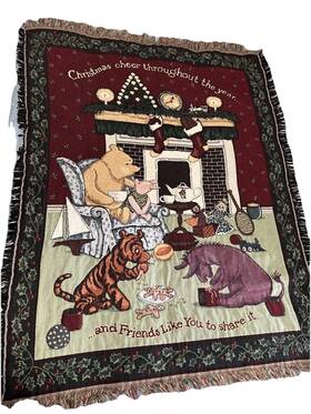 Goodwin Weavers 046249364893 Disney Classic Winnie The Pooh Tapestry Throw Blanket Christmas 43 Inch X 55