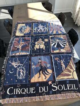 20238.00 Goodwin Weavers Vintage Cirque Du Soleil Tapestry Throw Blanket 100% Cotton Htf