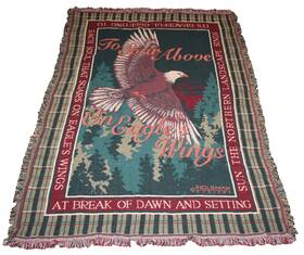 B96301442 Goodwin Weavers Inch To Soar Above On Easgles Wings Cotton Throw 48 X67 Fringe