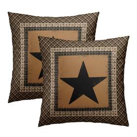 250910 Granbey L8yly Chhjwv Western Throw Pillow Covers 18x18 Inch Set Of 2 Brown Texas Star Decorative P