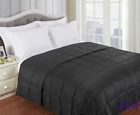 Grand Down Black King All Season Reversible Solid Stripe Alternative Blanket 855031053422