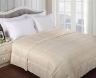 Grand Down Full Queen Ivory All Season Solid Striped Reversible Alternative Blanket 855031053224