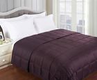 Grand Down Full Queen Plum All Season Solid Striped Reversible Alternative Blanket 855031053361