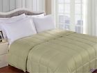 Grand Down Full Queen Sage All Season Solid Striped Reversible Alternative Blanket 855031053415