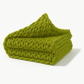 Gravity 810094032456 Chunky Knit Weighted Blanket Single - 48 Inch X 65 10lbs In Olive