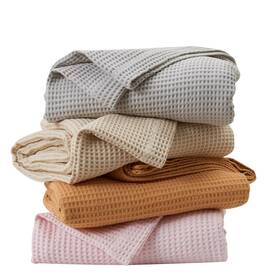 90532042 Great Bay Home 100% Cotton Waffle Weave All-season Bed Blanket - Full