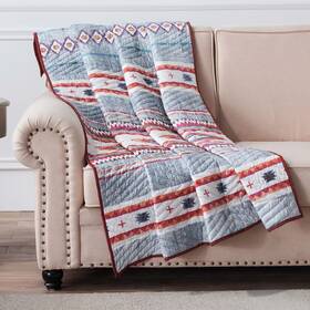 Greenland Home 636047433756 Kiva Western Boho Quilted Throw 50x60-inch